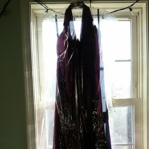 Purple halter top formal dress